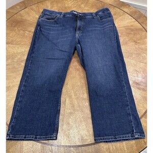 LEE Womens Regular Fit Mid Rise Capri Jeans US  20M  Blue Cotton Denim Trendy